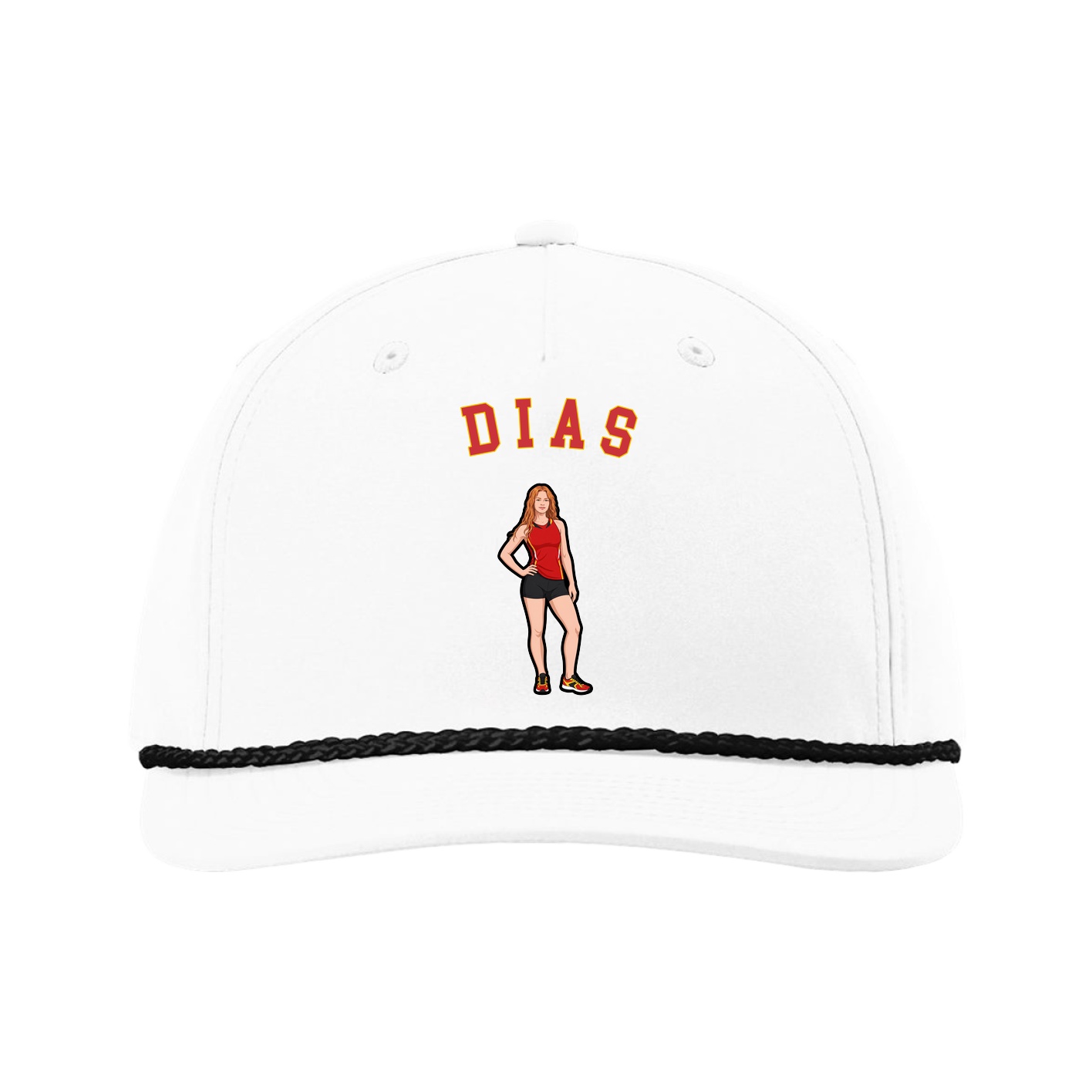 Five-Panel Classic Rope Cap — Shirsey Arch in White