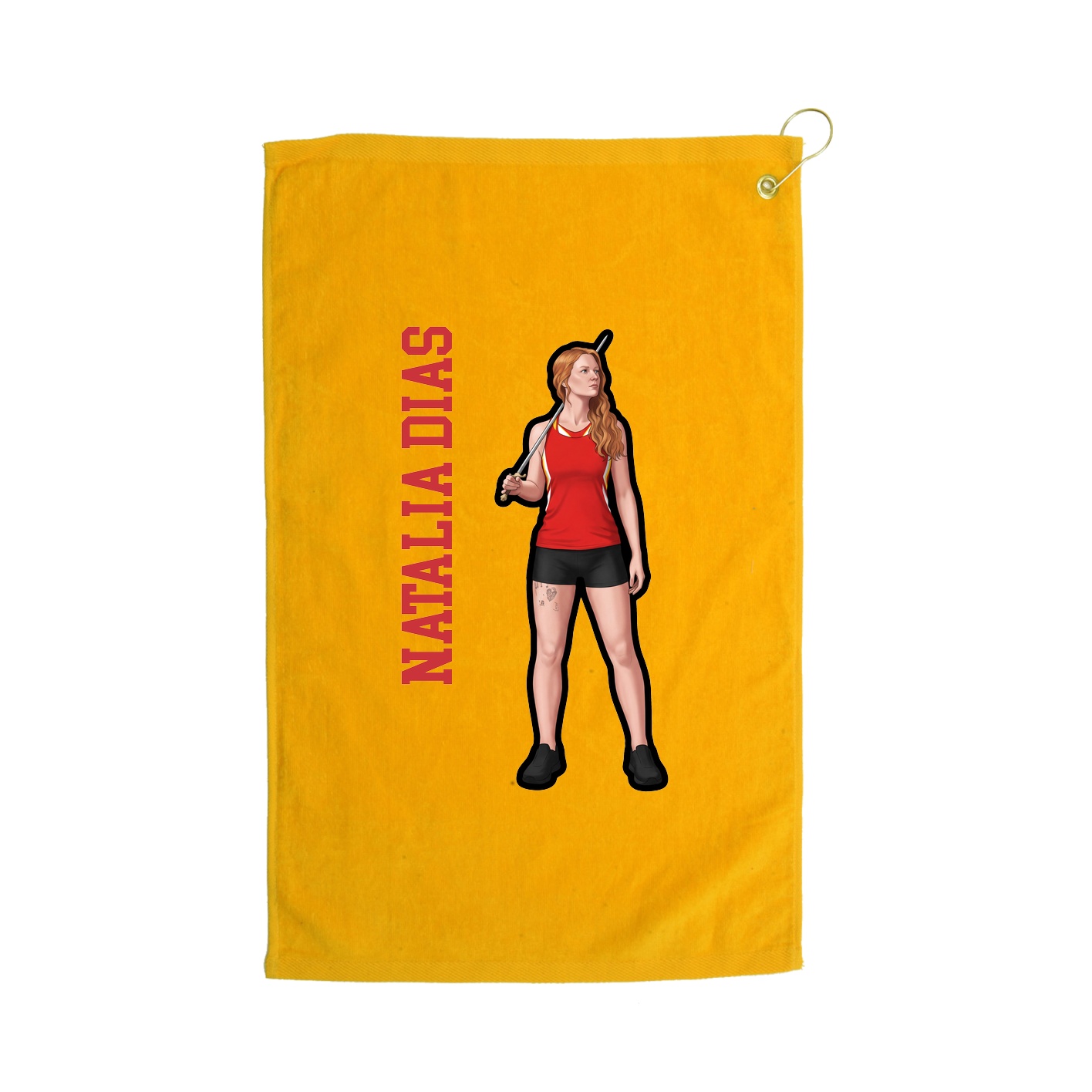 Golf Towel — Name Vertical in Gold