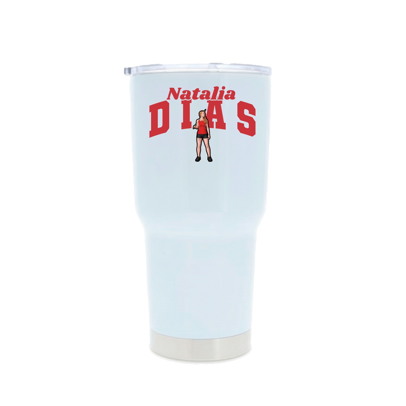 30oz Stainless Steel Tumbler — Signature Arch in White