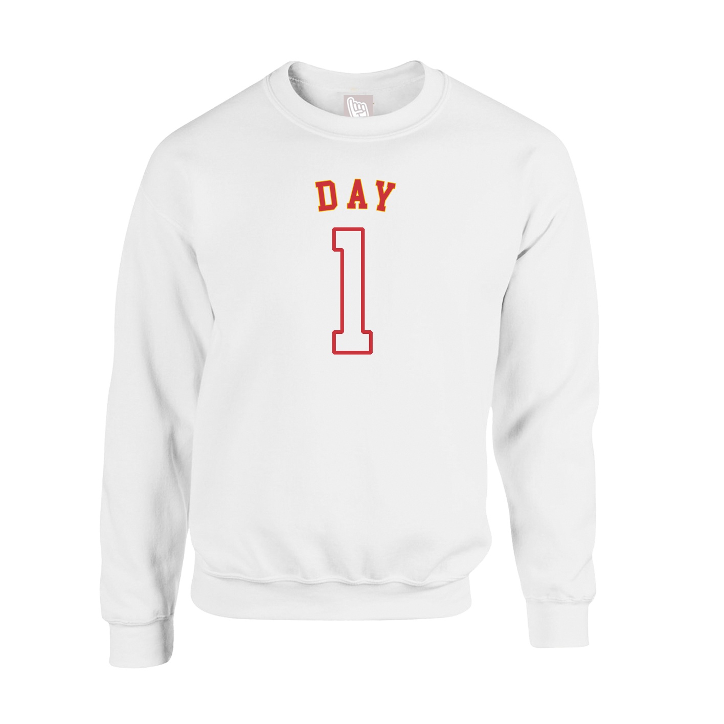 Fleece Crew — Shirsey Arch in White