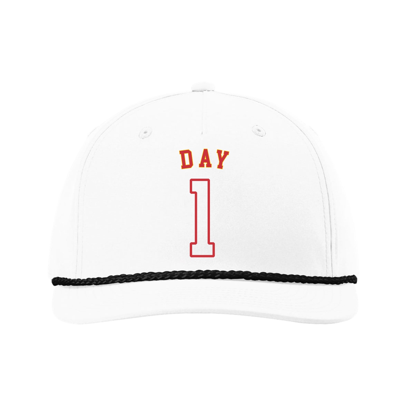 Five-Panel Classic Rope Cap — Shirsey Arch in White