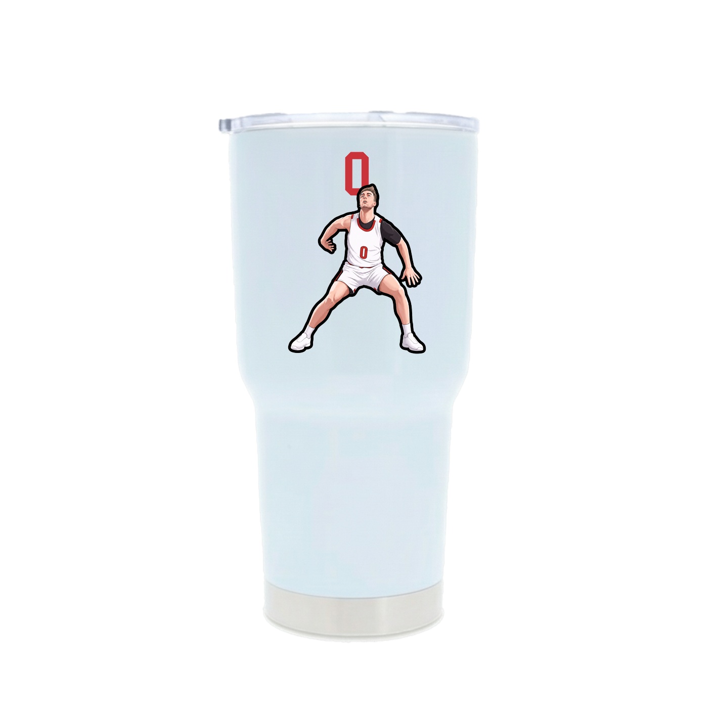 30oz Stainless Steel Tumbler — Number Top in White