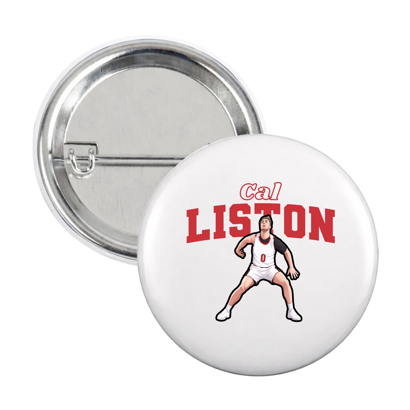 Game Day Button — Name Arch in White