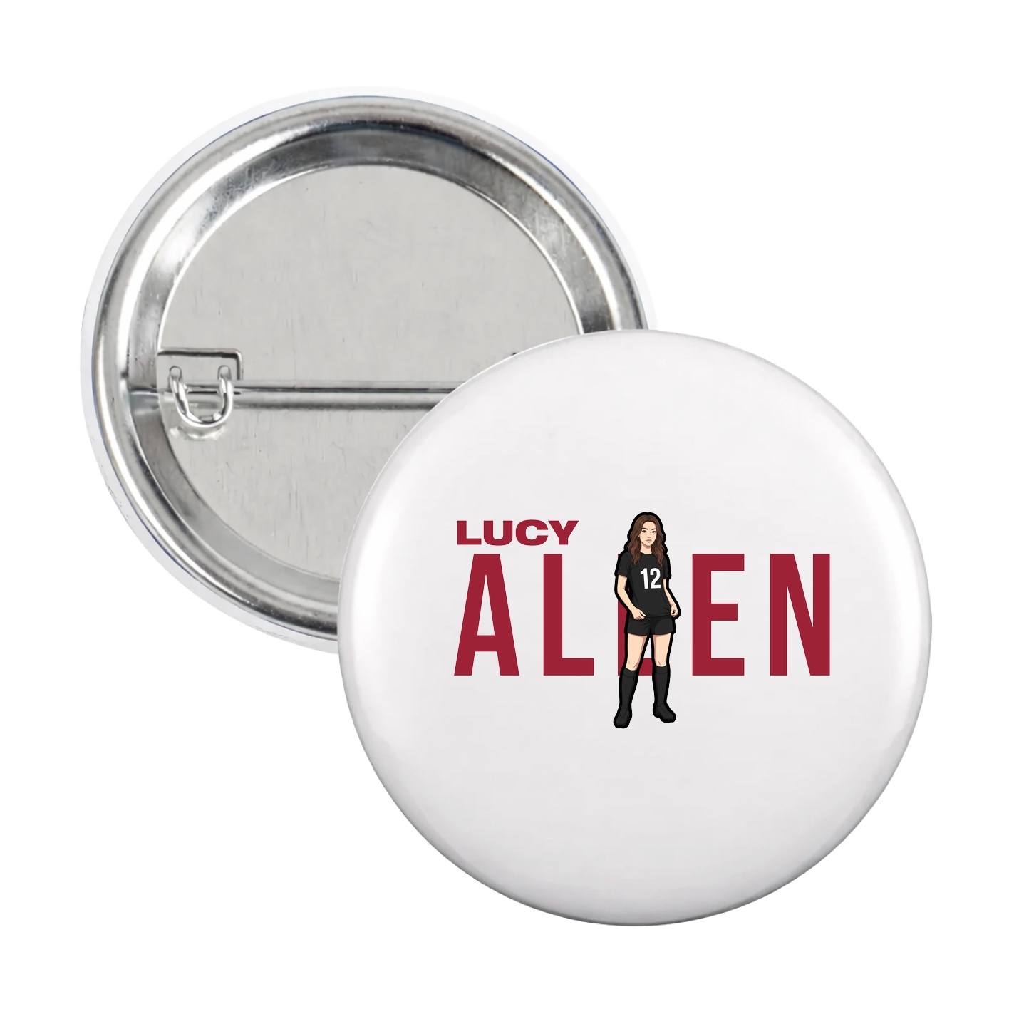 Game Day Button — Player Name in White