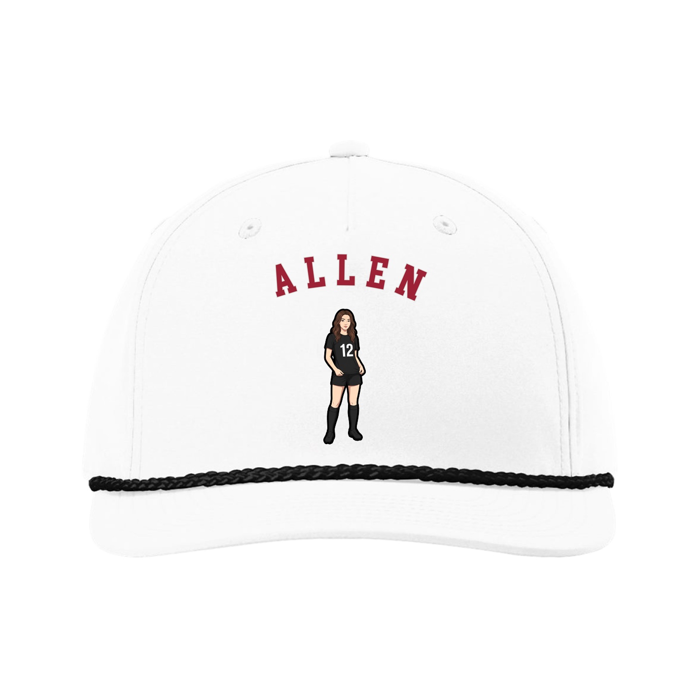 Five-Panel Classic Rope Cap — Shirsey Arch in White