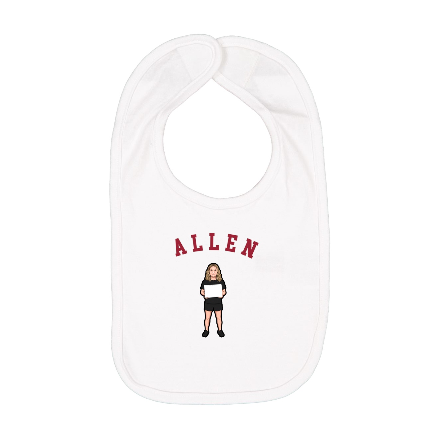 Infant Bib — Shirsey Arch in White