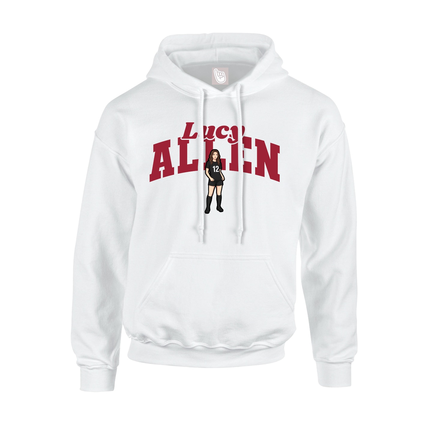 Youth Hoodie — Signature Arch in White