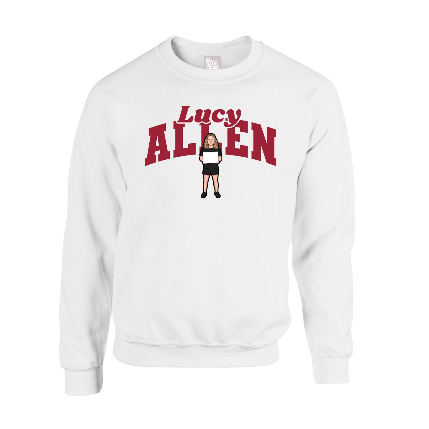 Fleece Crew — Signature Arch in White