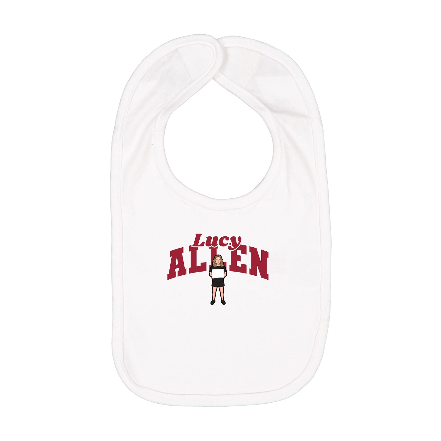 Infant Bib — Signature Arch in White