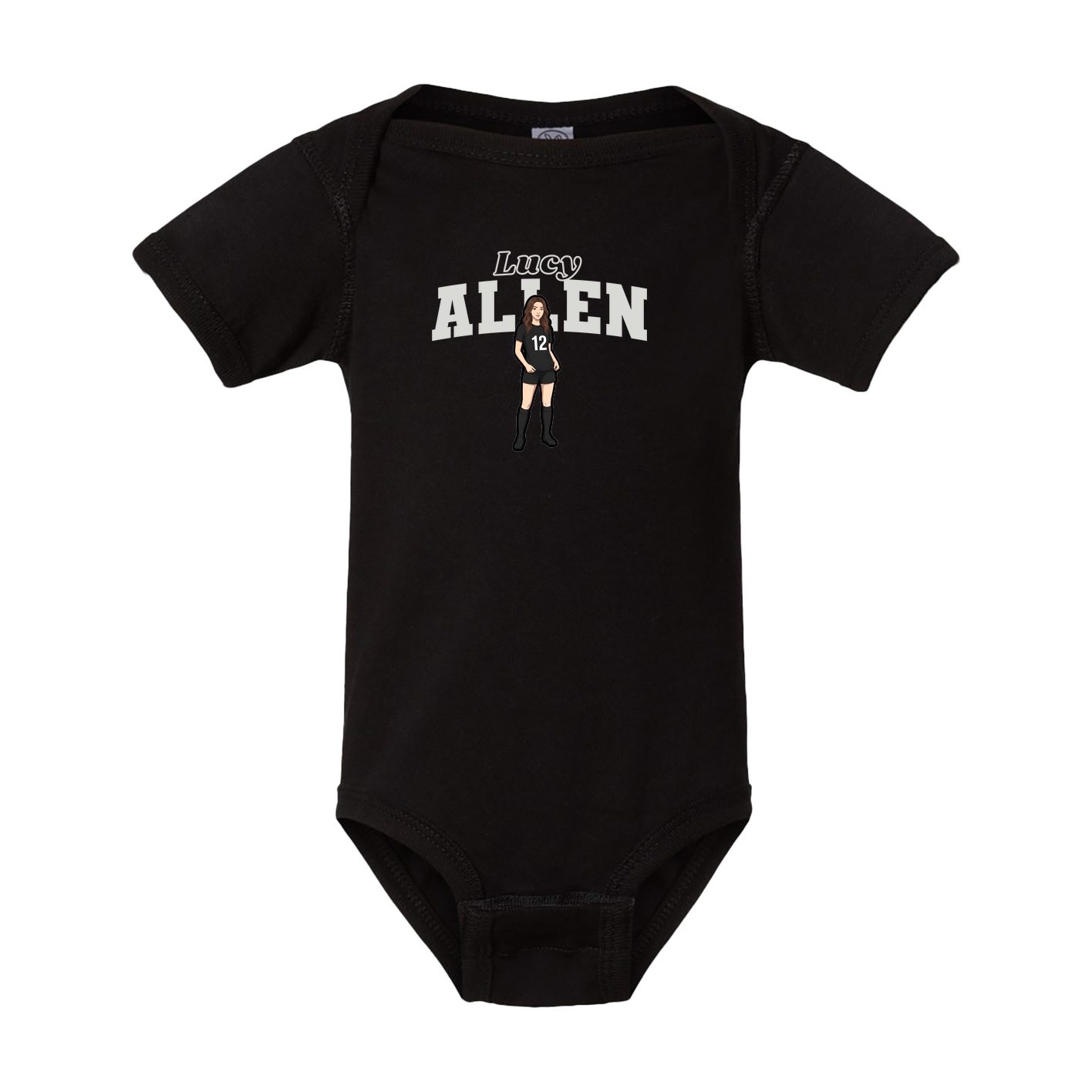 Baby Onesie — Name Arch in Black