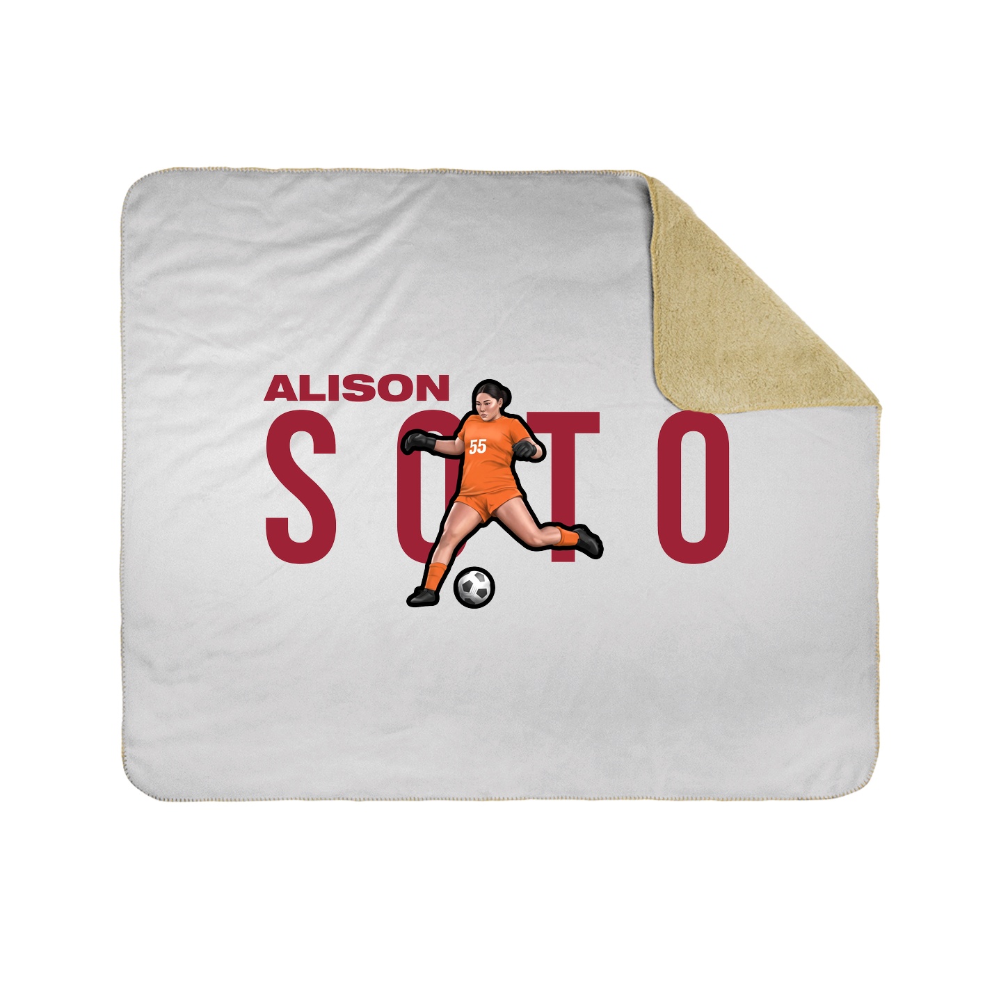 Throw Blanket — Player Name in White