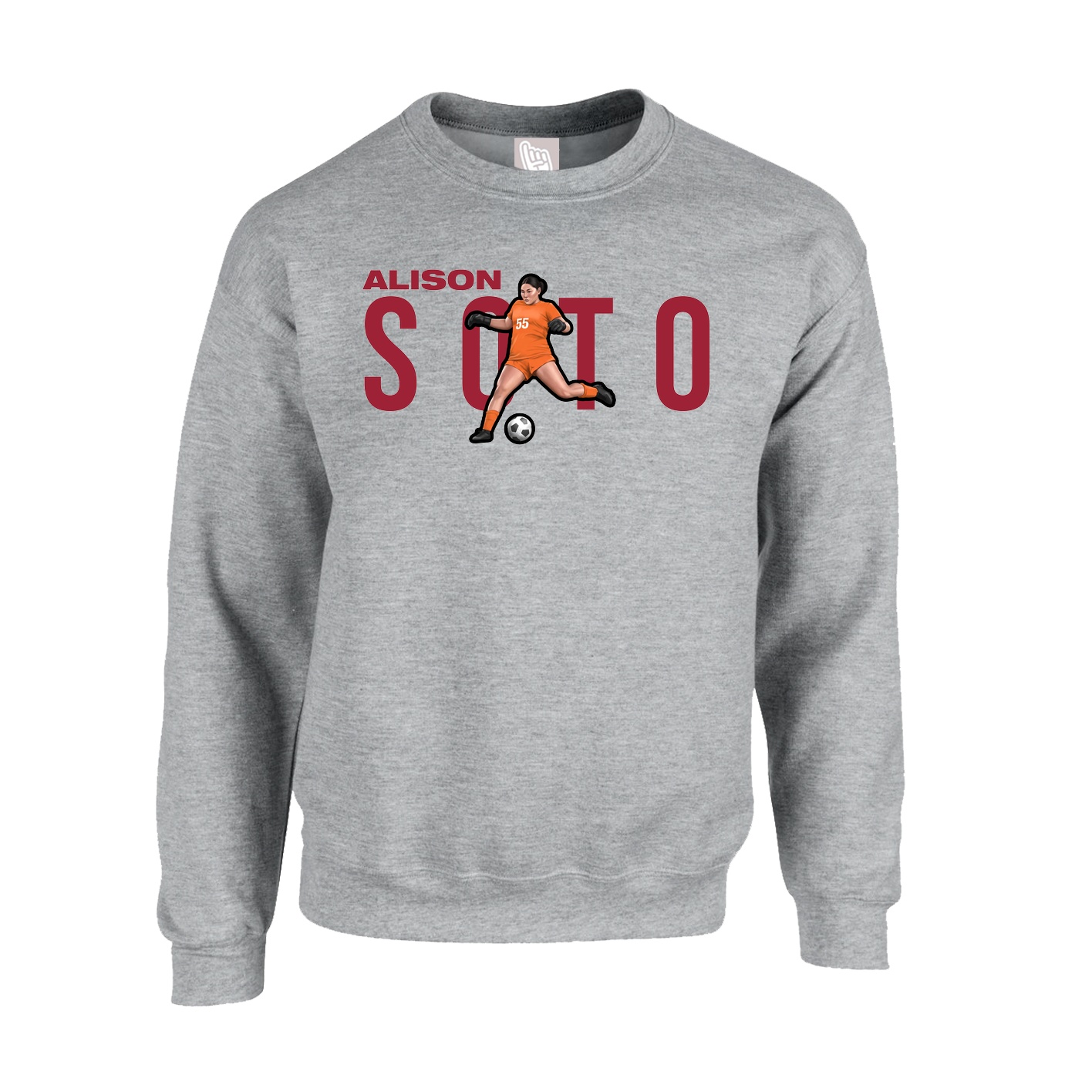 Fleece Crew — Player Name in Grey