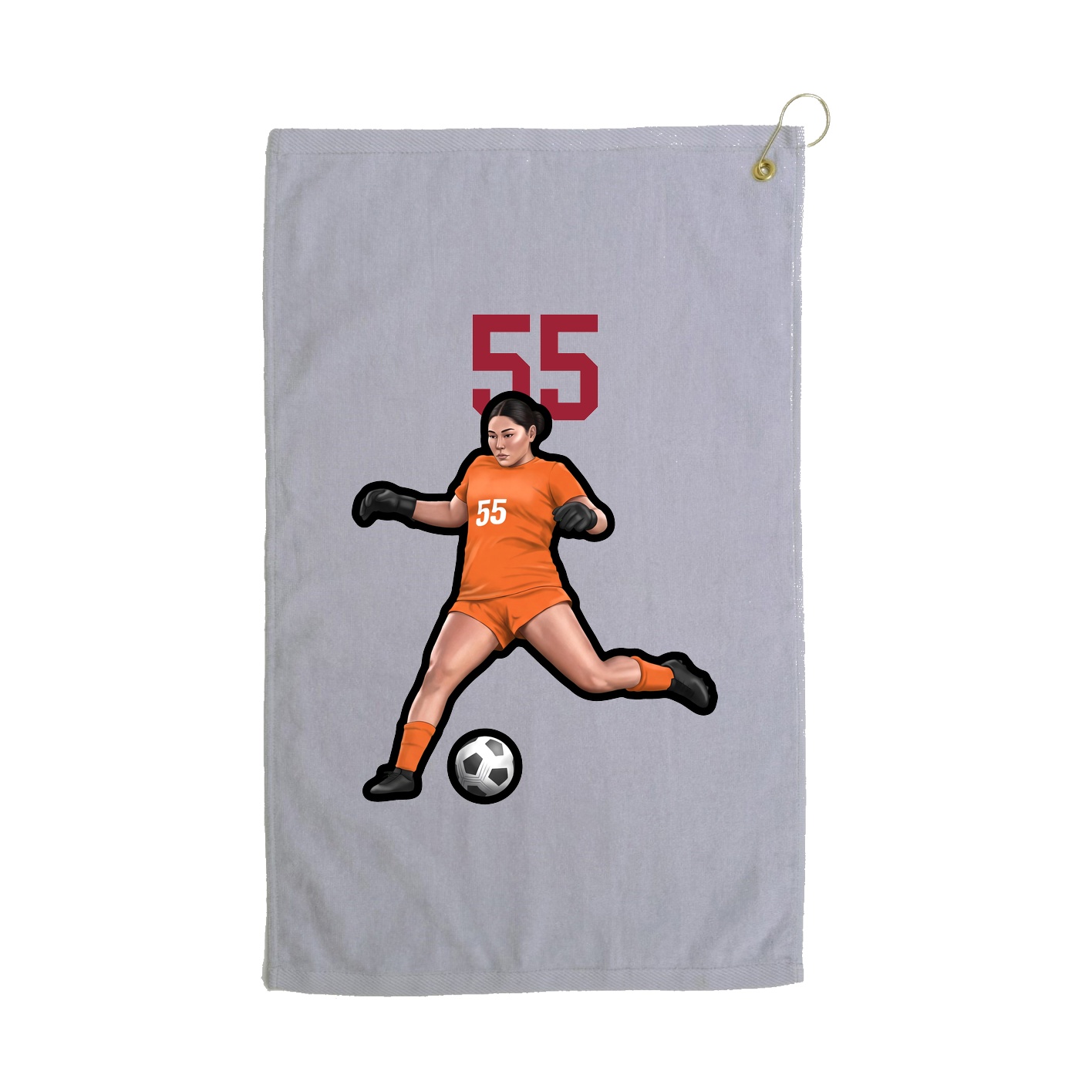 Golf Towel — Number Top in Grey
