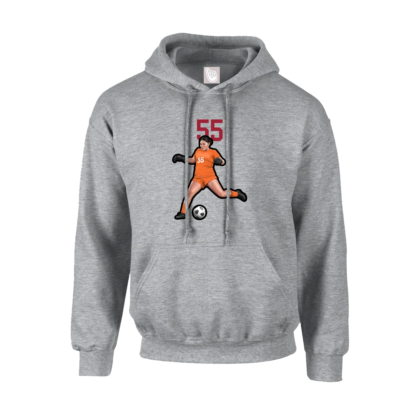 Youth Hoodie — Number Top in Grey