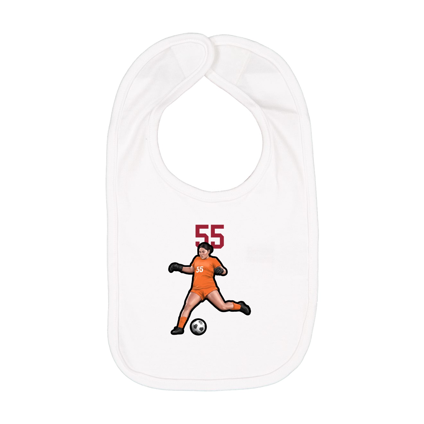 Infant Bib — Number Top in White