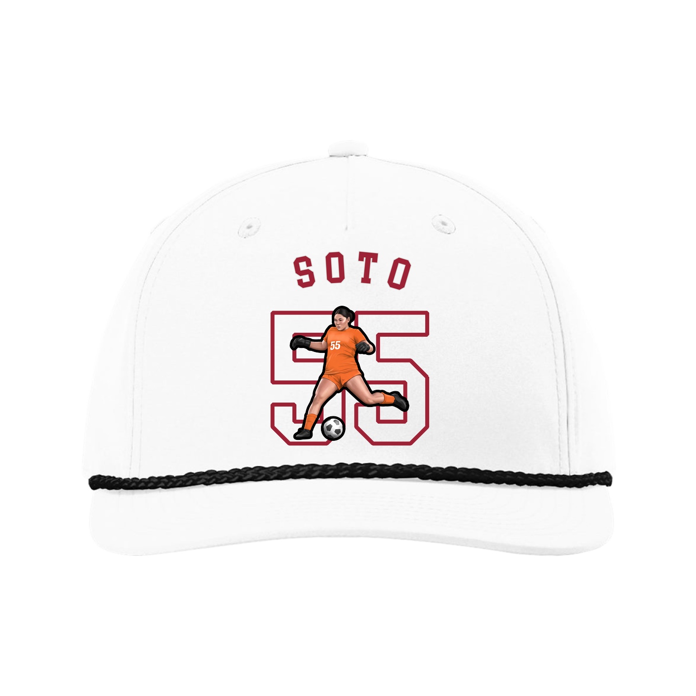 Five-Panel Classic Rope Cap — Shirsey Arch in White