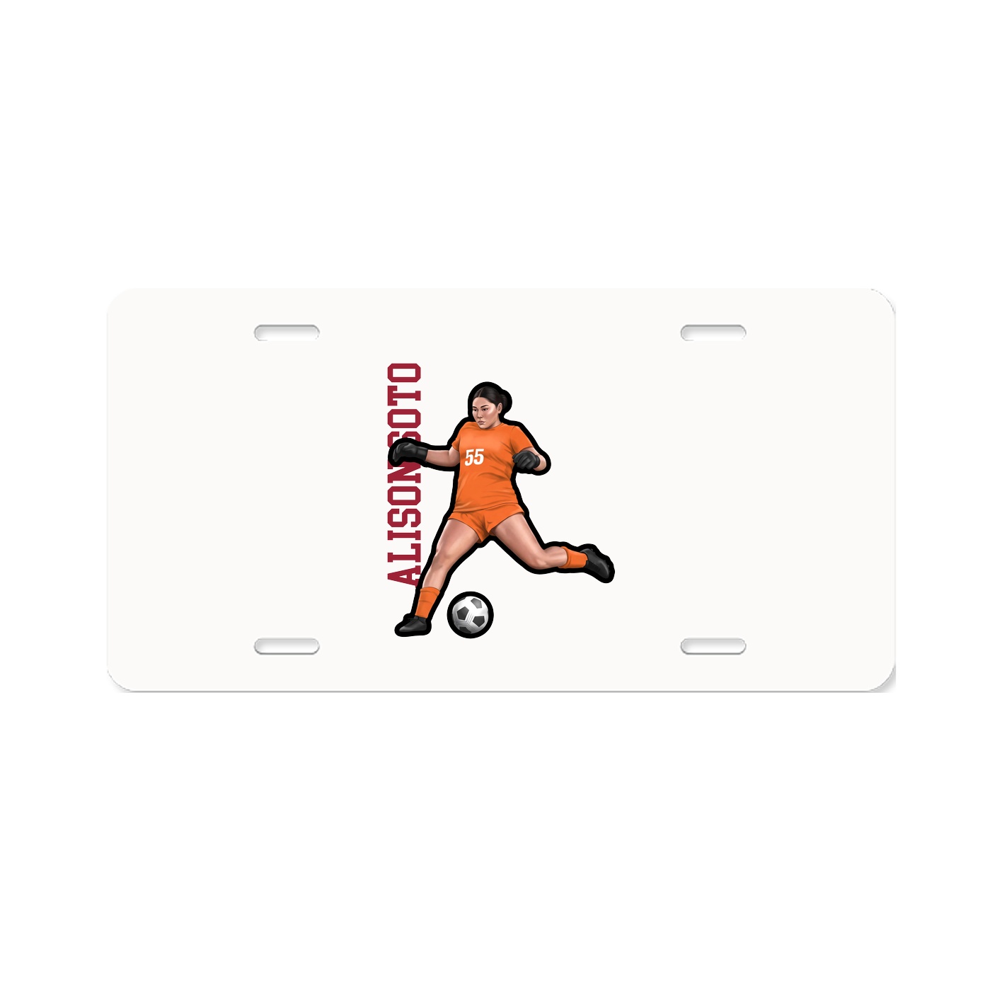 License Plate — Name Vertical in Classic