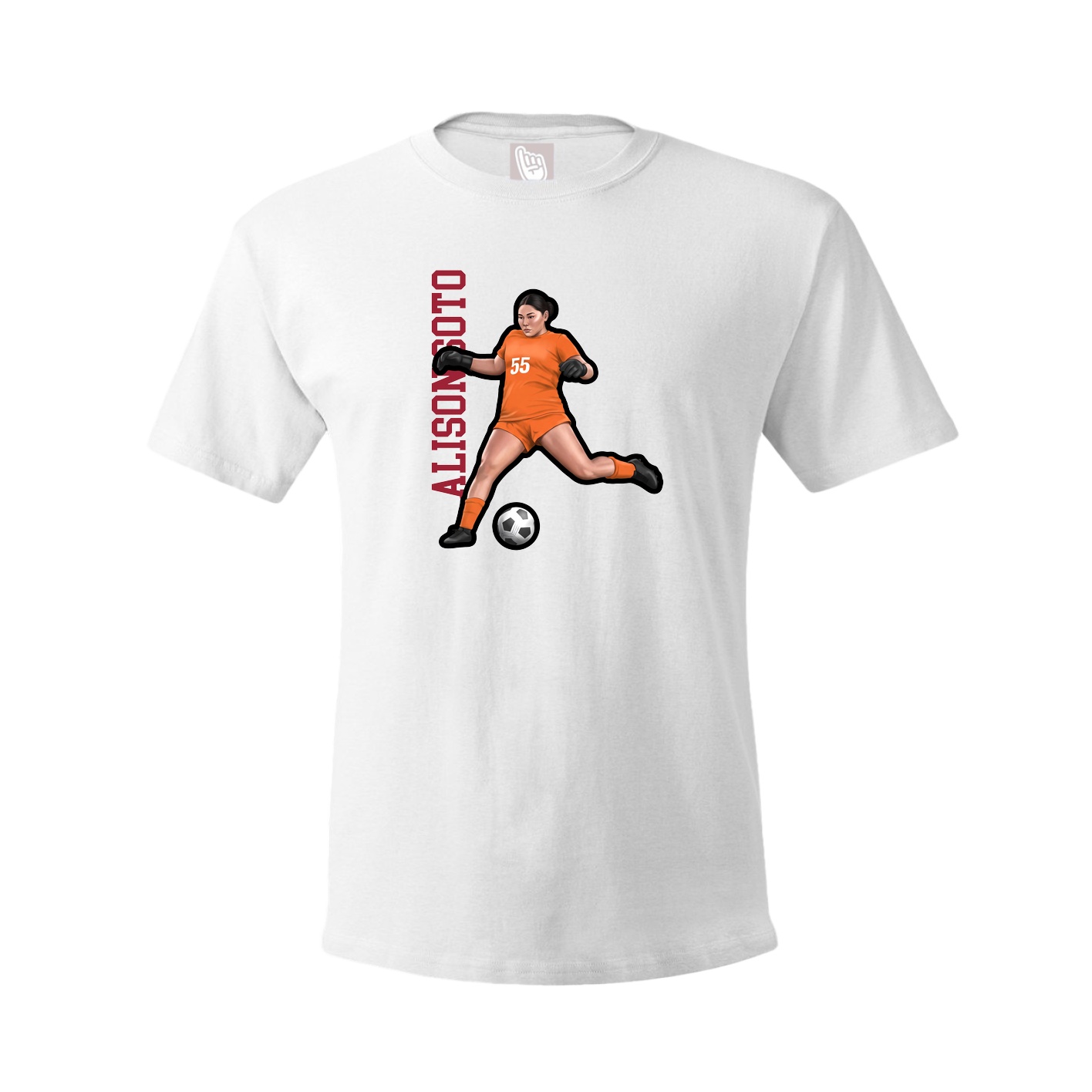 Tee — Name Vertical in White