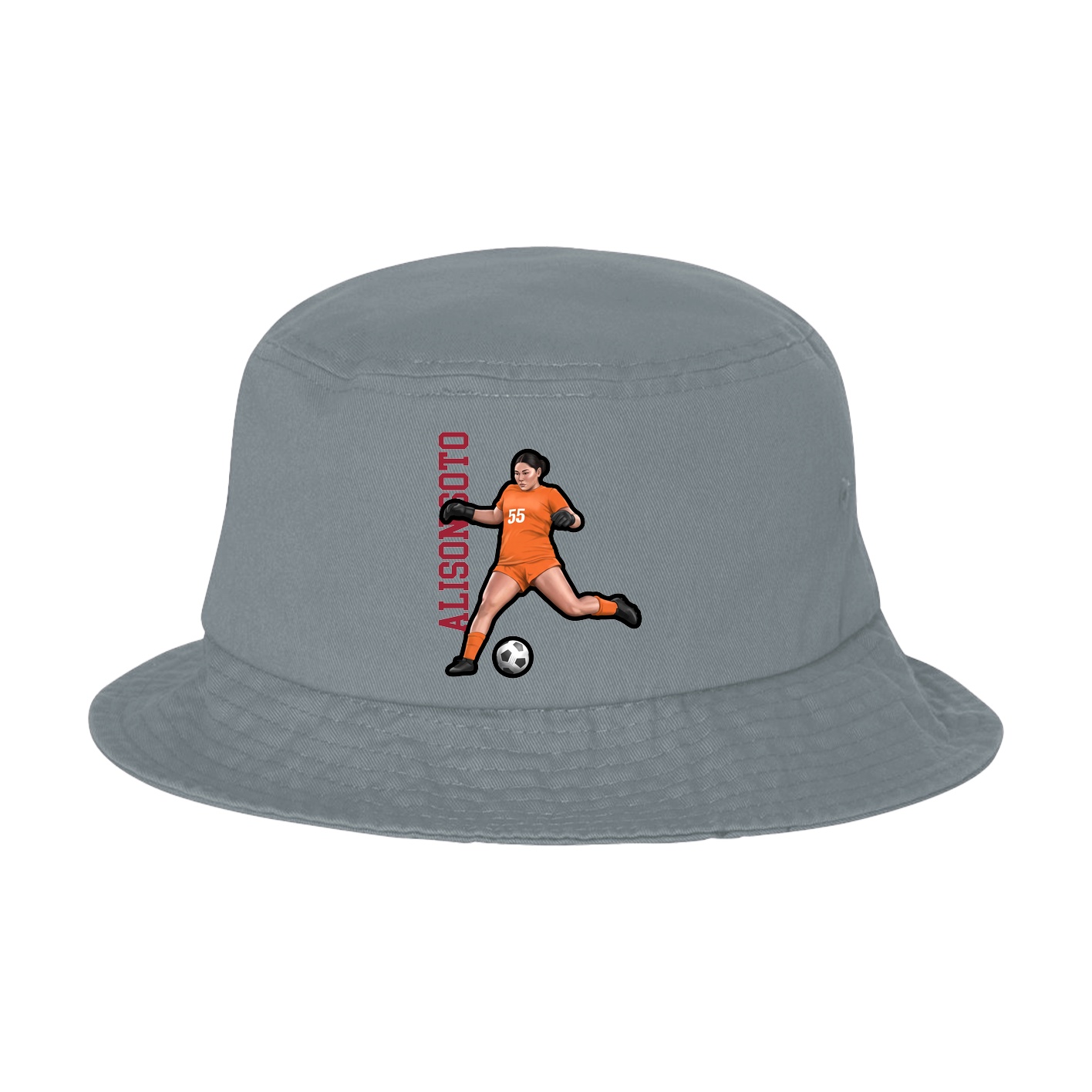 Bucket Cap — Name Vertical in Grey