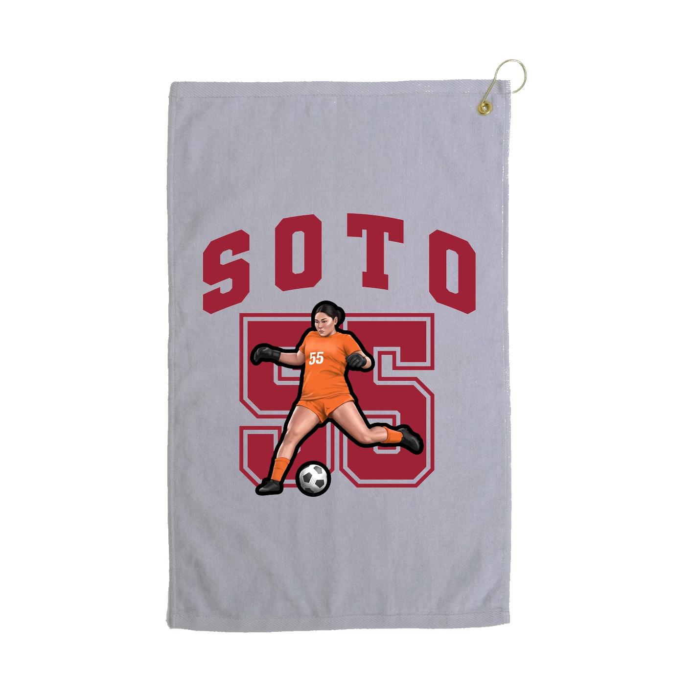 Golf Towel — Number in Grey