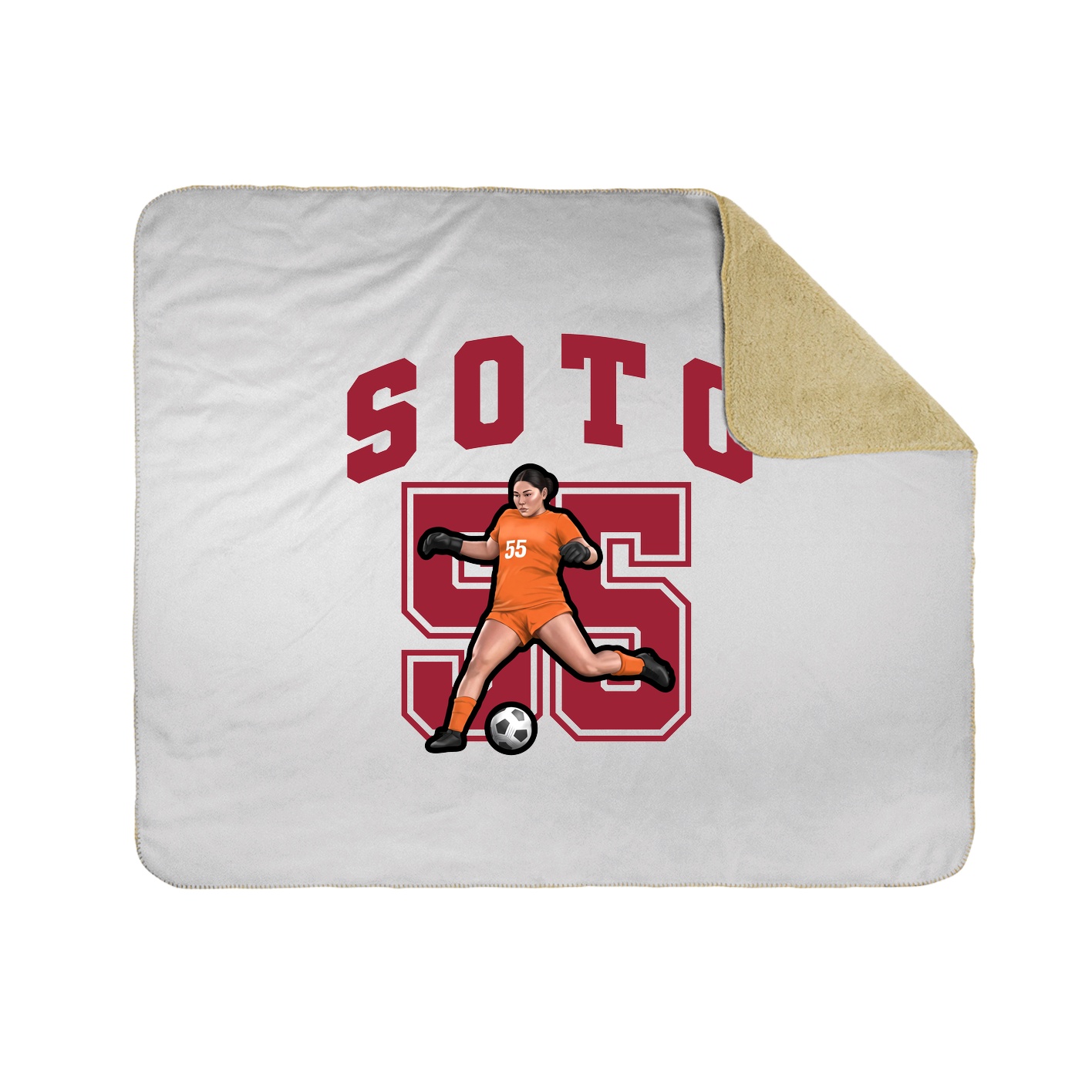 Throw Blanket — Number in White
