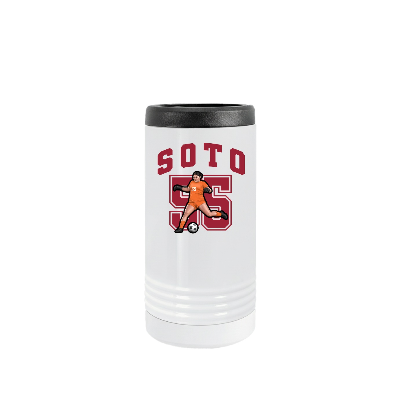 Slim Beverage Holder — Number in White