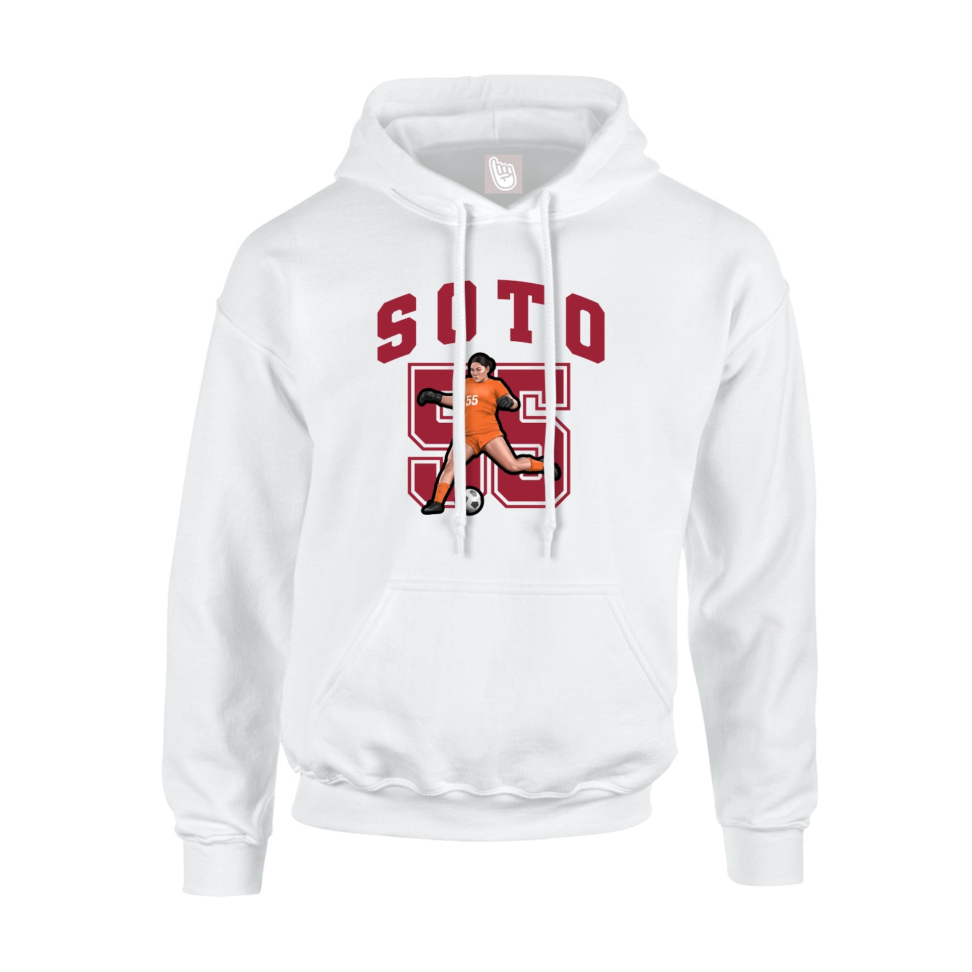 Youth Hoodie — Number in White