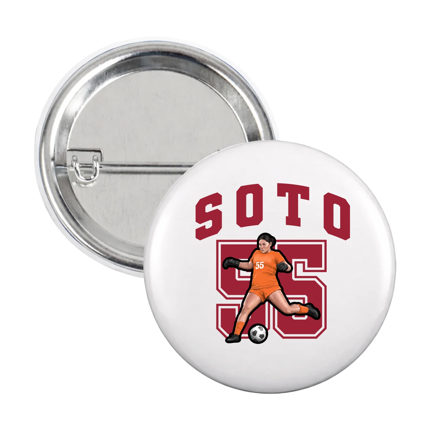 Game Day Button — Number in White