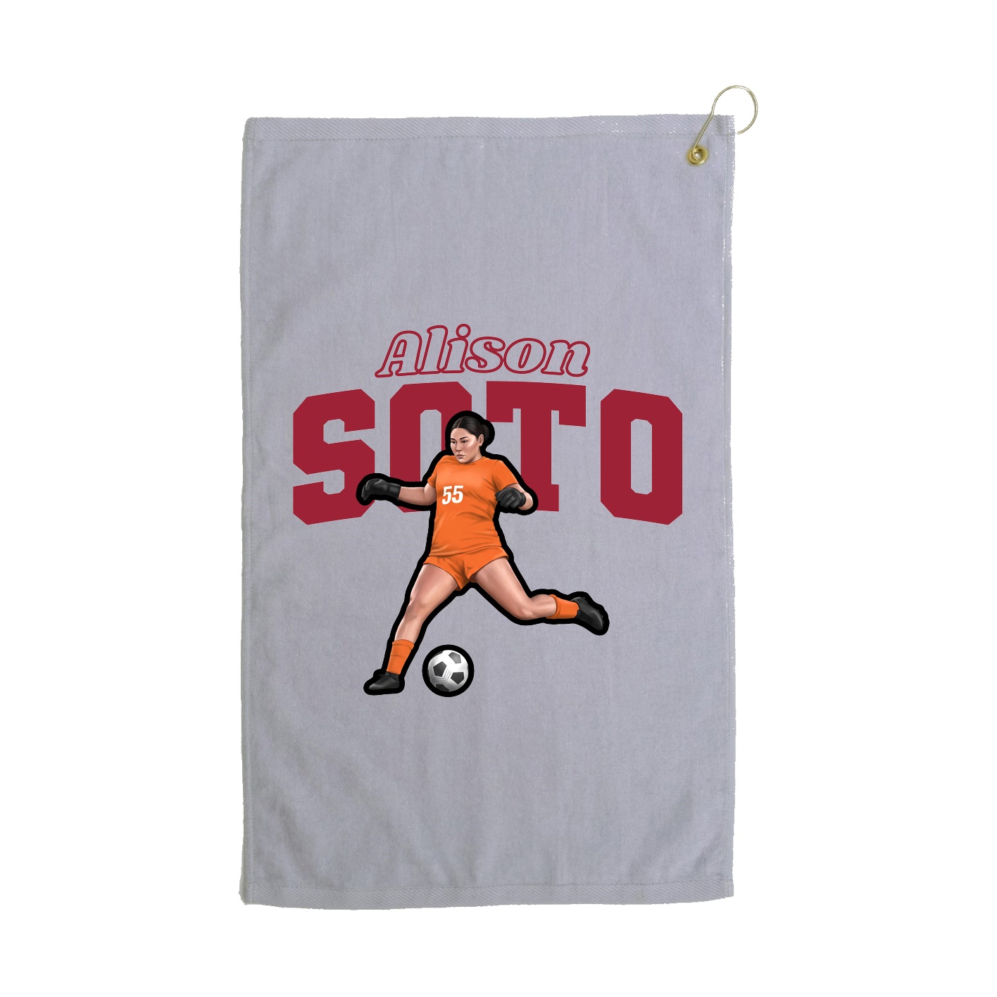 Golf Towel — Name Arch in Grey