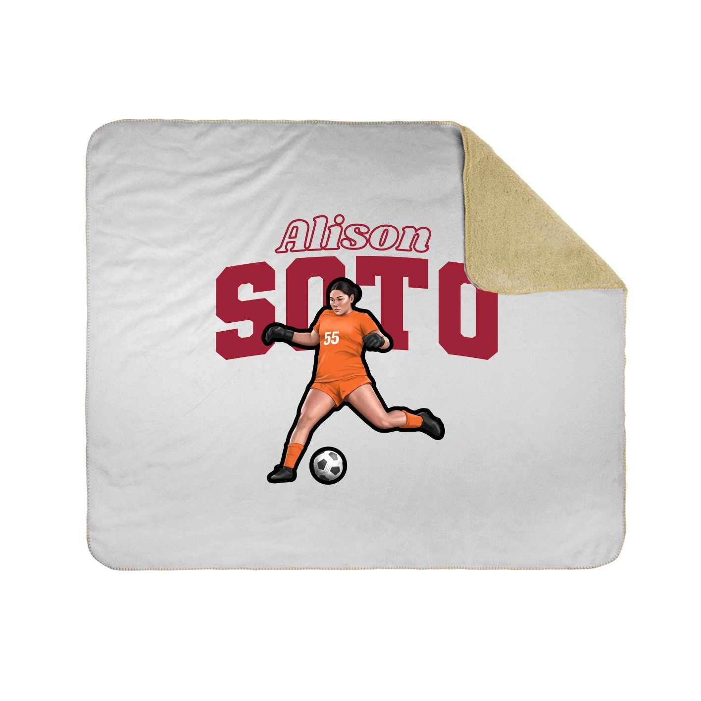 Throw Blanket — Name Arch in White