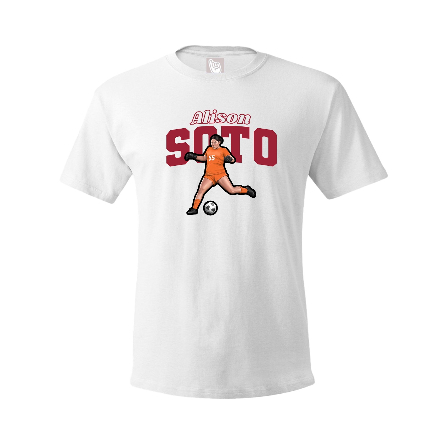 Youth Tee — Name Arch in White