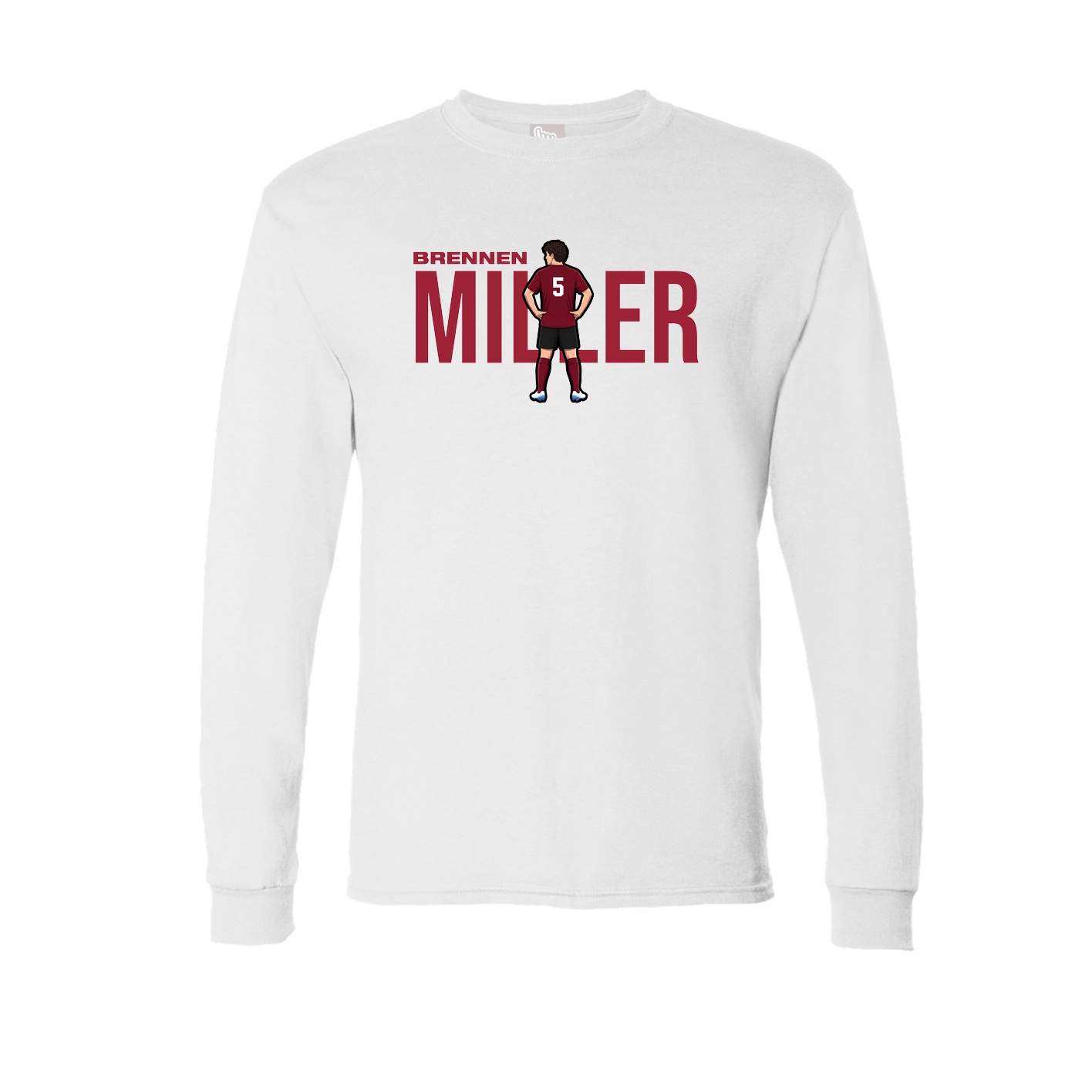 Long Sleeve Tee — Player Name in White