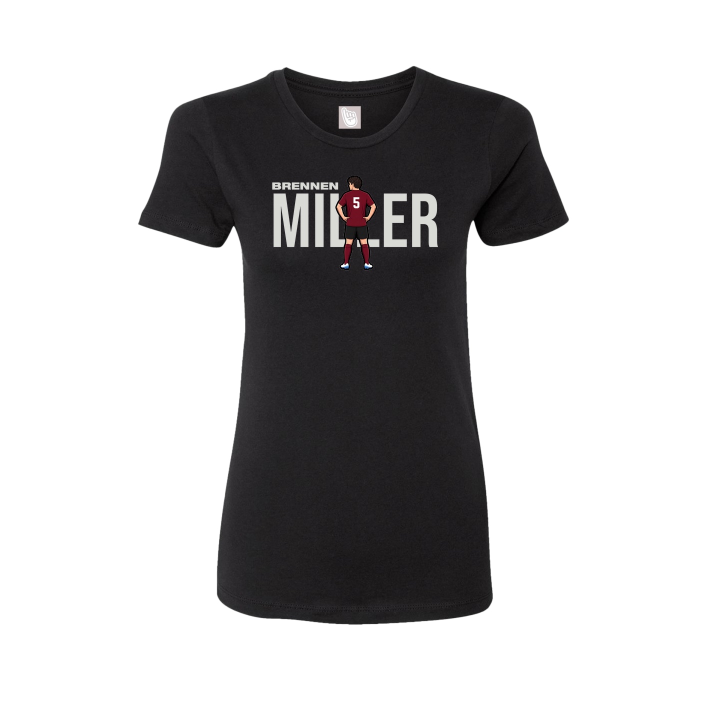 Fitted Women's Tee — Player Name in Black