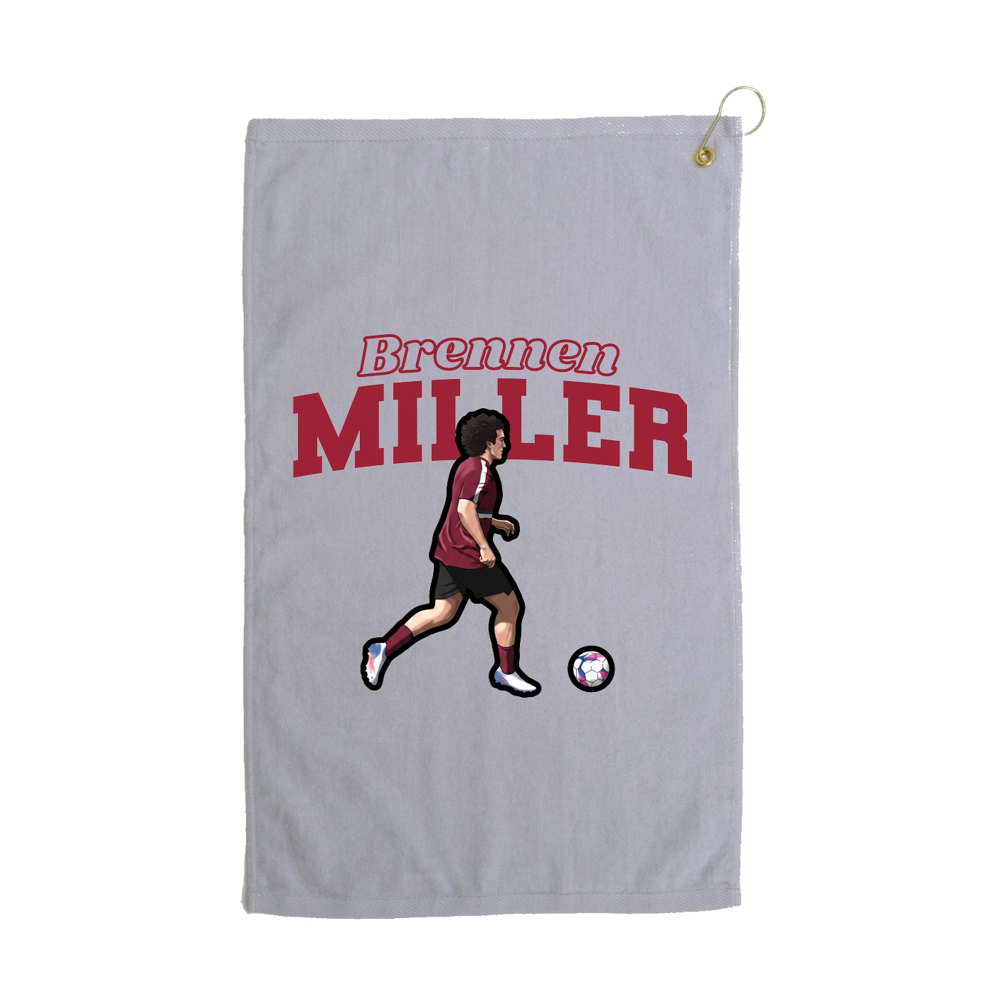 Golf Towel — Name Arch in Grey