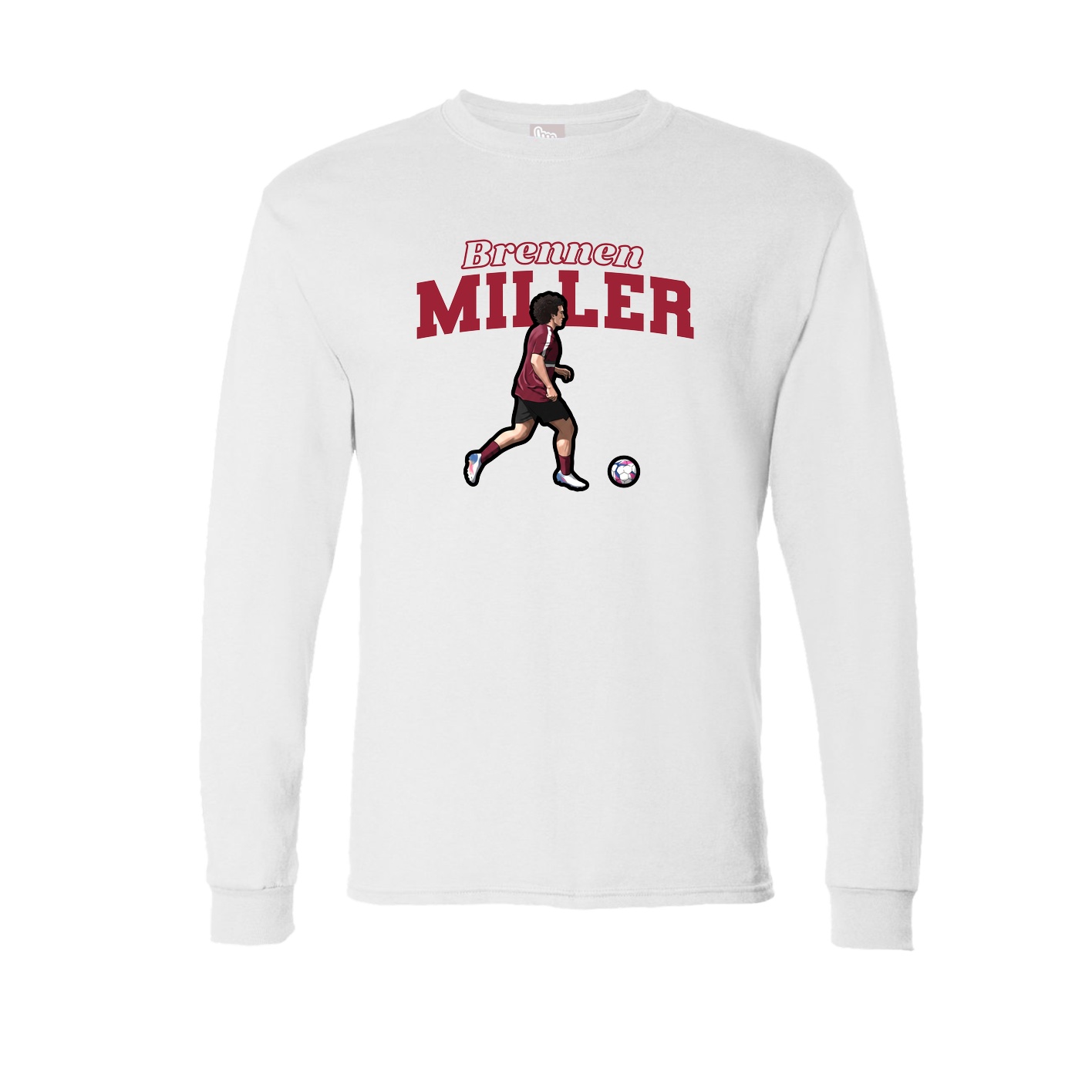 Long Sleeve Tee — Name Arch in White