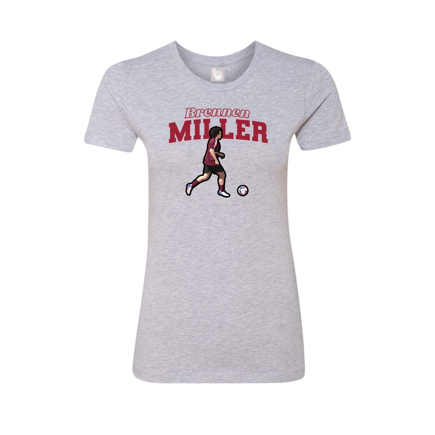 Fitted Women's Tee — Name Arch in Grey