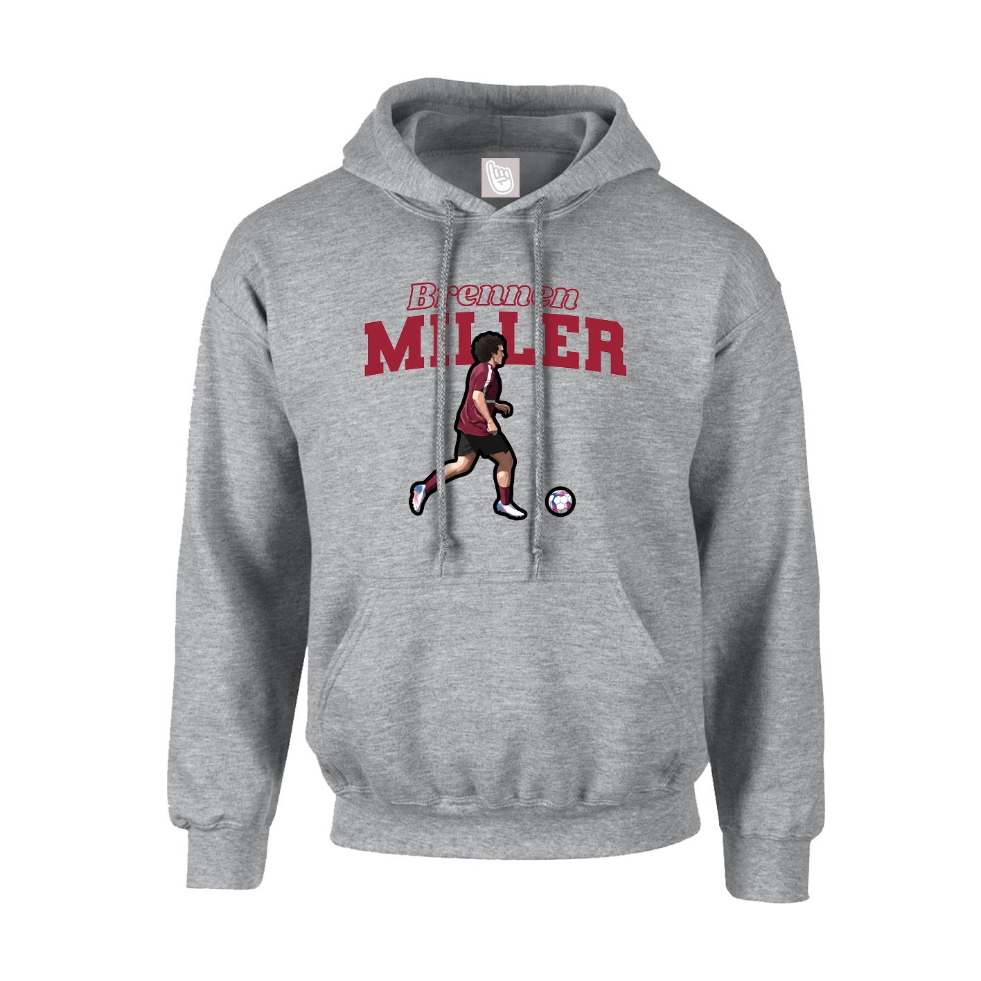 Hoodie — Name Arch in Grey
