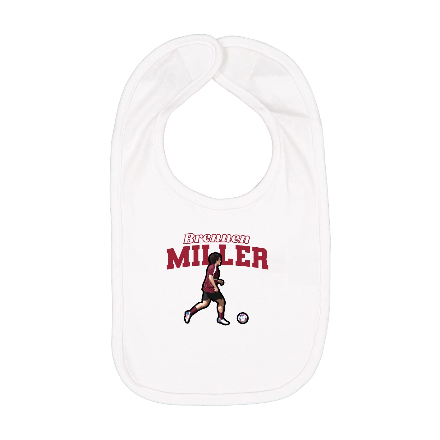 Infant Bib — Name Arch in White