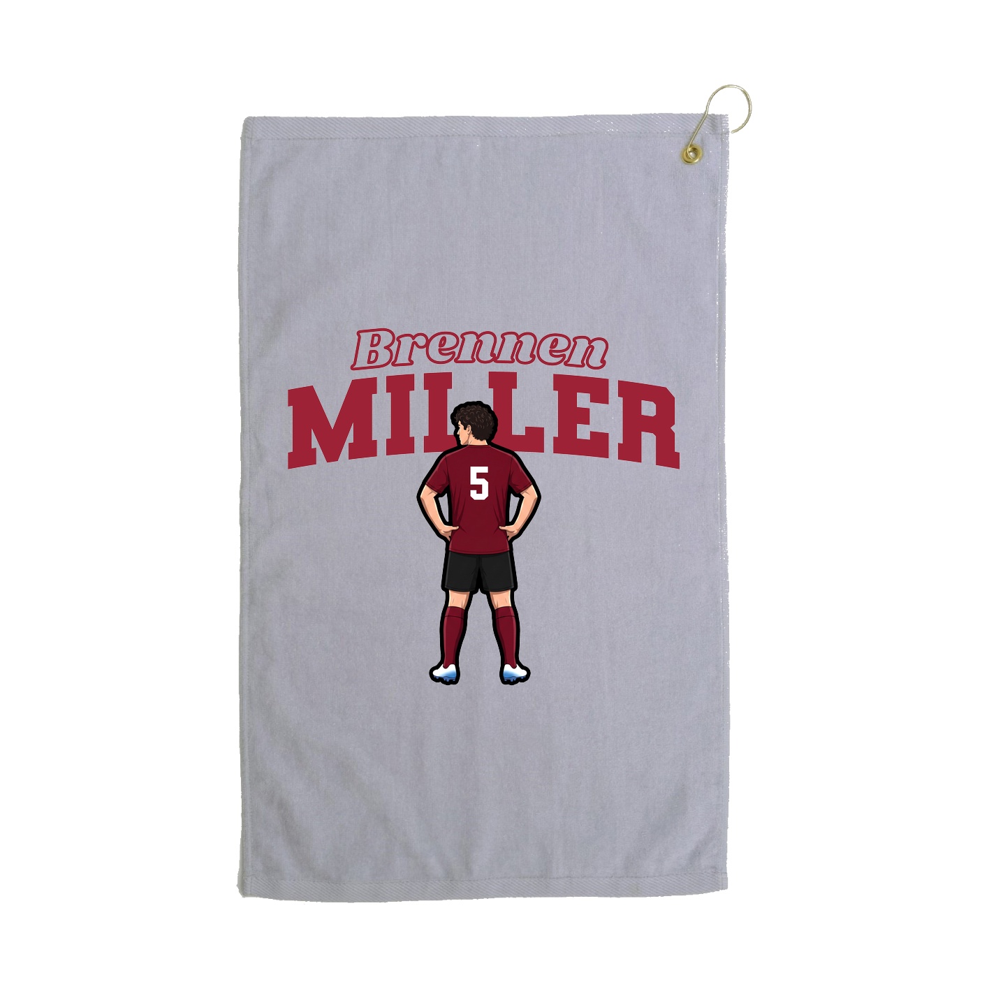 Golf Towel — Name Arch in Grey