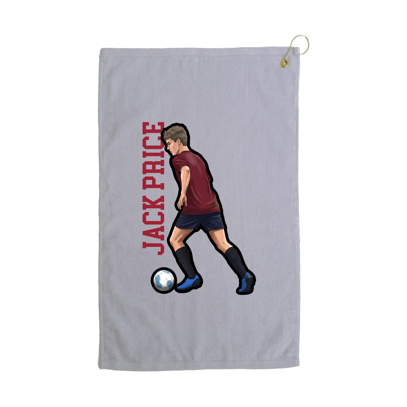 Golf Towel — Name Vertical in Grey
