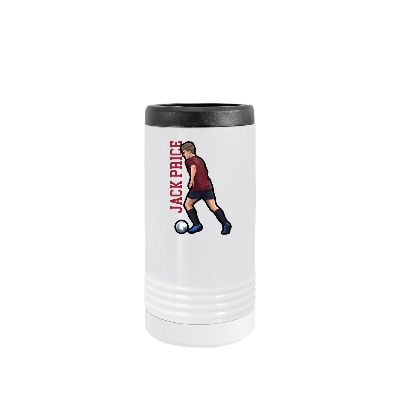 Slim Beverage Holder — Name Vertical in White