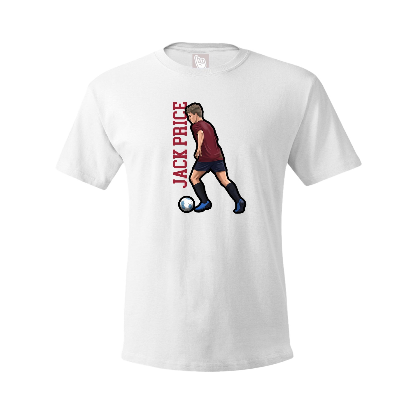 Youth Tee — Name Vertical in White