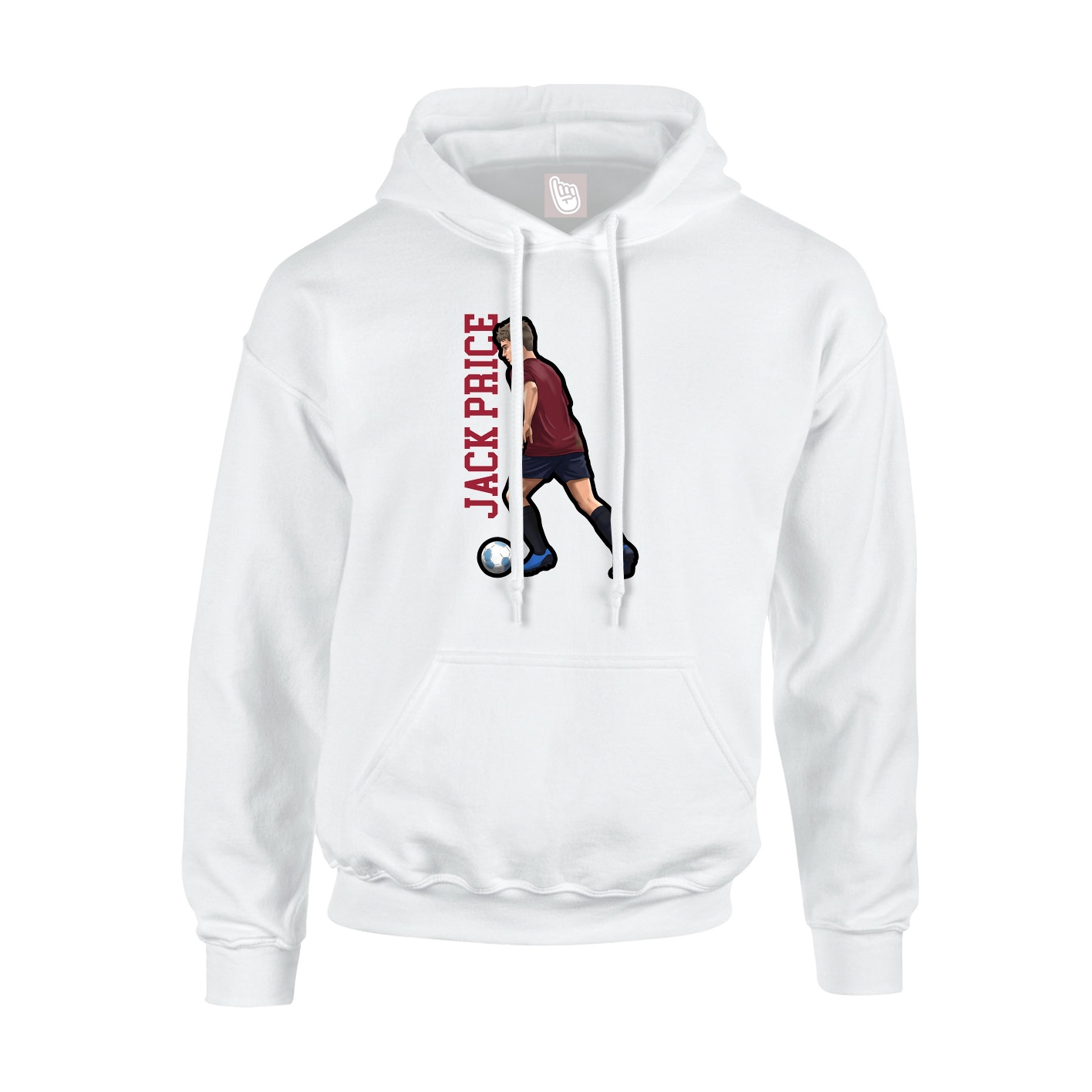 Youth Hoodie — Name Vertical in White