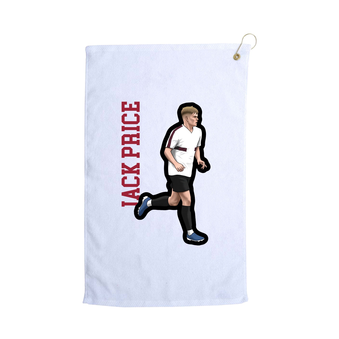 Golf Towel — Name Vertical in White