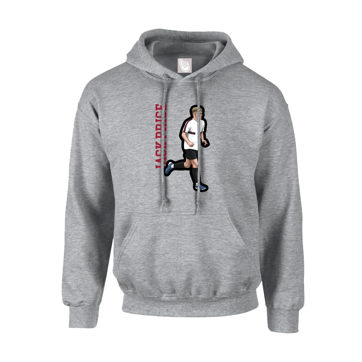 Youth Hoodie — Name Vertical in Grey