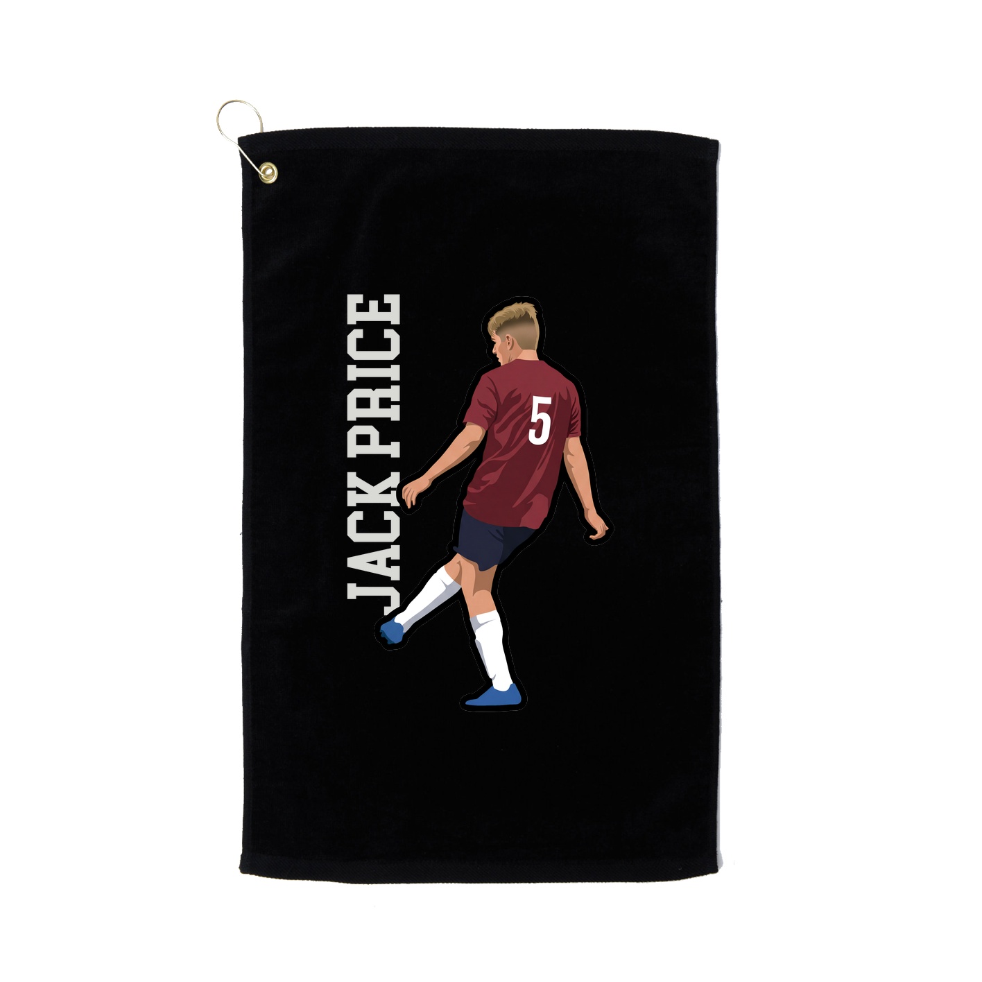 Golf Towel — Name Vertical in Black