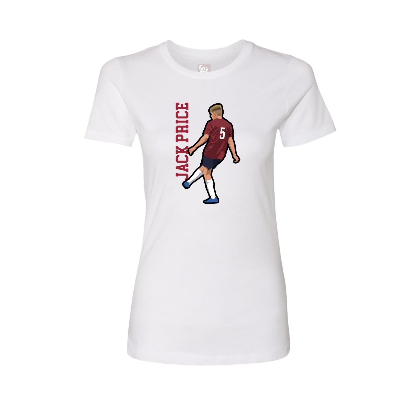 Fitted Women's Tee — Name Vertical in White