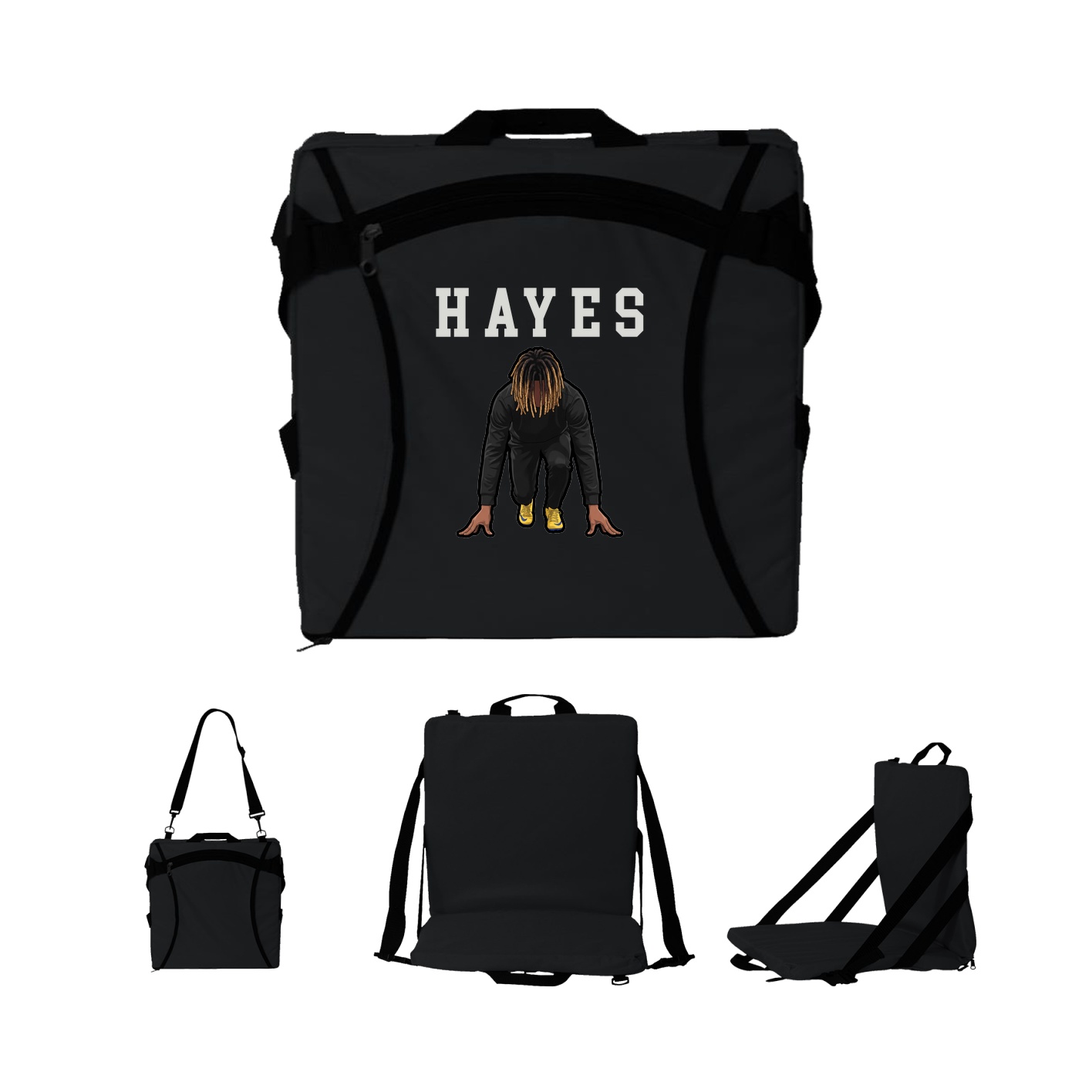 Folding Stadium Seat — Shirsey in Black