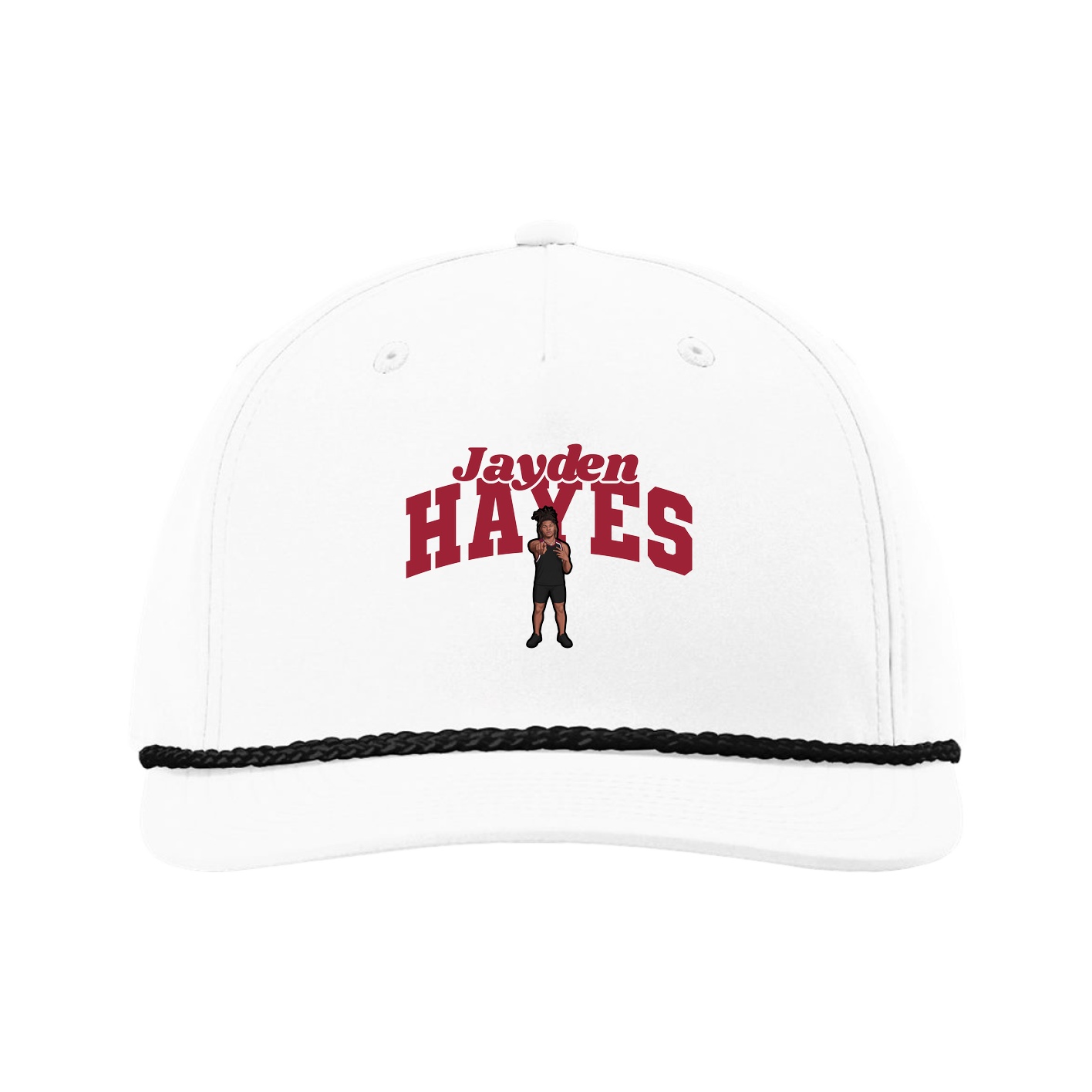 Five-Panel Classic Rope Cap — Signature Arch in White
