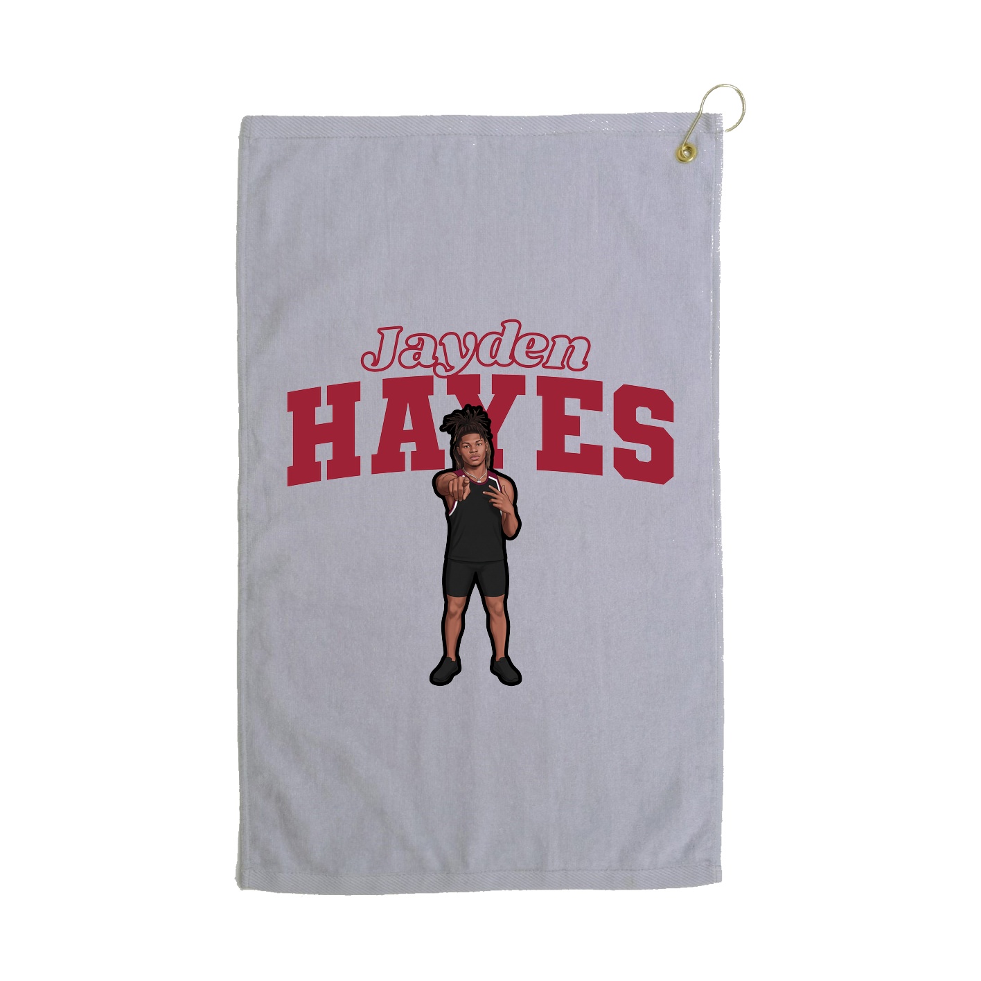 Golf Towel — Name Arch in Grey